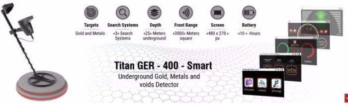 جهاز تيتان 400 سمارت لكشف الذهب والمعادن الثمينة والكنوز والفراغات 1